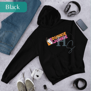 dunkie junkie hoodie unisex adult hoodie dunkin coffee lover hoodie coffee mom hoodie dunkin coffee lover gift hoodie dunkie junkie hoodie gift coffee lover gift honeypegs graphic artist