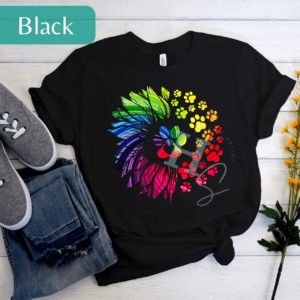 Rainbow Paw Sunflower Unisex t-shirt