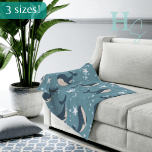 Bubble Whales Plush Blanket