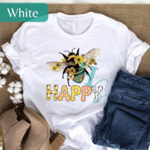 Floral Bee Happy Graphic Tee