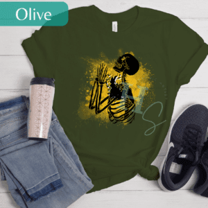 gold burst praying skeleton graphic tee christian praying skeleton shirt Christian gift skeleton shirt gold burst heart paint splatter shirt skeleton paint graphic tee honeypegs