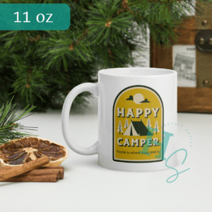 Happy Camper Tent Glossy Mug