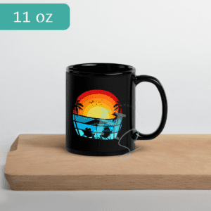 Vintage Vacation Beams Black Mug