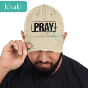 Pray Cross Distressed Dad Hat