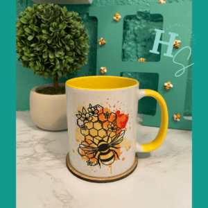 Colored Bee Comb Splatter Mug