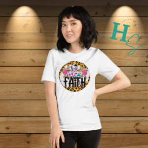 Leopard Faith Cross Adult Graphic Tee