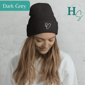 cross and heart unisex beanie hat christian hat men and women cross and heart simple design hat honeyoegs graphic artist store Christian gift for religious holidays Christian mom gift warm hat cross and heart graphic artist adult beanie cross front cool gift for Christians religious people merch store honeypegs clothing brand made in the use made and shipped in US American small business studio print shop