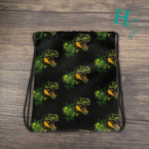 Acid T-Rex Drawstring Bag