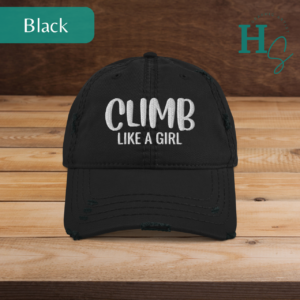Climb Like A Girl Distressed Hat