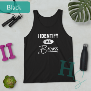 i identify as badass mens tank top honeypegs custom apparel gym rat apparel badass clothing grunge style mens tank top muscle shirt mens gym tank i iditify as badass funny tank gains tank top shipped in usa made in usa honeypegs custom clothing and designs graphic artist