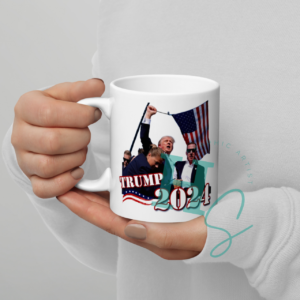 trump triumph mug honeypegs online store maga republican trump mug merch patriotic merch made in usa shipped in usa trump shot in ear mug trump attempted assassination mug trump flag mug trump patriotic freedom mug red white and blue custom apparel trump shirt trump republicans conservative mug american flag mug trump rally mug 2024 trump flag mug trump rally butler pa shooting mug