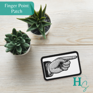 Finger Pointer Embroidered Patch