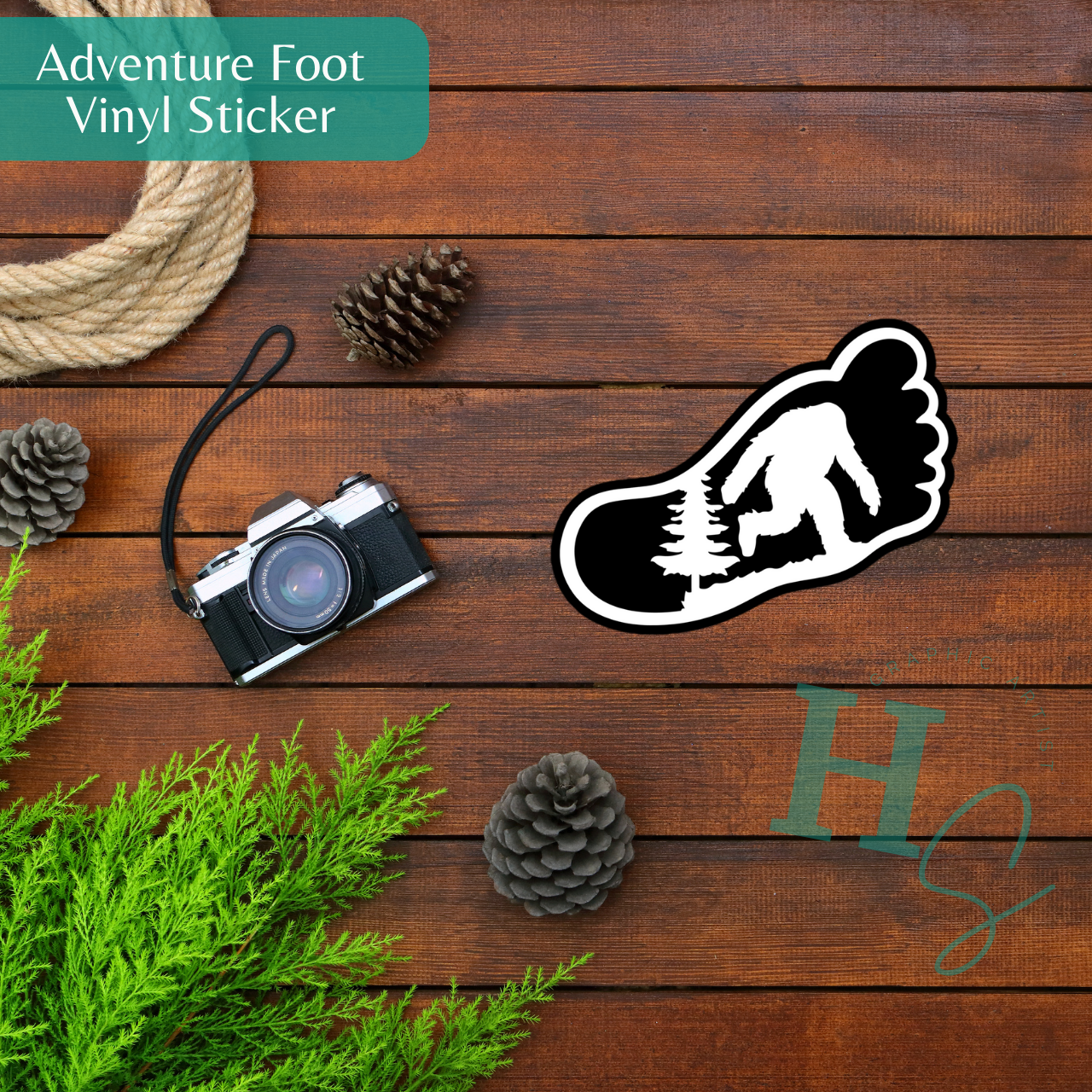 Plesier Sticker Adventure Foot Vinyl Sticker – Honeypegs