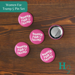 women for trump pin buttons set of 5 honeypegs online store women for trump 2024 president pins trump 2024 pins set patriotic pins made in usa shipped in the usa maga republican pins set pin buttons republican pins set trump moms pins trumper moms pins trump auntie trump grandma pins