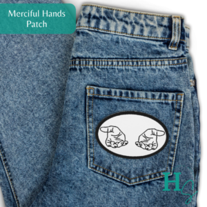merciful hands patch embroidered iron-on patch christian honeypegs online store christian merch god's hand of mercy patch jesus hands of mercy patch christian patches iron-on honeypegs small business made in us and shipped in the us patches american made patches christian religious patches hands of mercy open hands patches christian mom patch christian man patches soldiers of god patches christian gift open hands patches