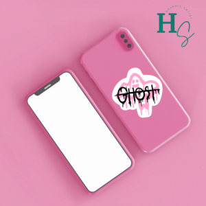 Pink Ghost Splatter Bubble-free Sticker