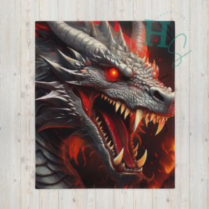 Red-Eyed Fierce Dragon Throw Blanket