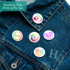 rainbow paw print pin set of 5 honeypegs online store colored paws button pins pet lover paws pins set of 5 tie-dye rainbow paws prints pink and purple tie-dye pins yellow and green gradient pins colorful paws prints gift dog mom pins cat mom pins pet lover gift dog lover gift cute paws pins colorful paws gift honeypegs custom gifts furbaby pins