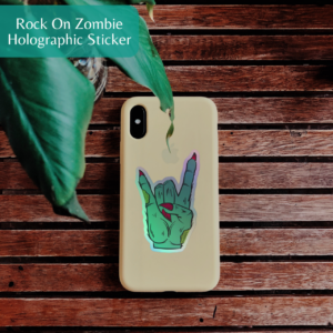 Rock On Zombie Hand Holographic Sticker
