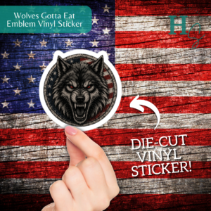 Wolves Gotta Eat Emblem Die-cut Sticker